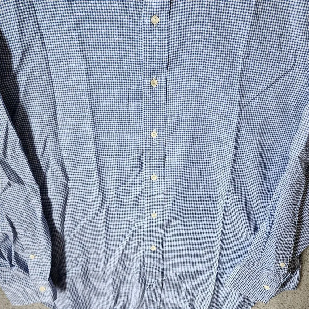 Polo Ralph Lauren Estate Classic Fit Blue Plaid Long Sleeve Button Shirt Size 17